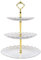 Wagoodter Alzata per dessert 3 livelli Alzata per cupcake Espositore per caramelle per frutta per la decorazione della festa del tè di compleanno di casa di nozze (Bianco)