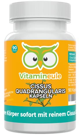 Cissus Quadrangularis Kapseln - hochdosiert 400 mg 12:1 Extrakt (entspricht 4.800 mg Cissus-Pulver) bioaktiv & vegan - 40% Ketosterone - Produktion in Deutschland - ohne Zusatzstoffe - Vitamineule®