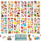 12 Blätter 3D Sticker für Kinder Geschwollen Aufkleber Belohnungssticker Niedliche Verschiedene Mustern für Junge Mädchen Kindergeburtstag Themenparty Party Mitgebsel (Tiere)