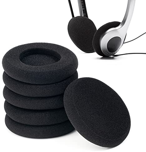 6 Pieces/ 3 Pairs Ear Cushions Foam, 2 Inch Earpad Cushion Cover Headphone Pads Foam Pad Replacement for Plantronics Supra Plus Encore and Most Standard Size Office Telephone Headsets (6)