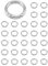 QWORK® 30 Stück Rund Karabinerhaken, 20mm Innendurchmesser - Metall O-Ring Spring Snap Clip für Schlüsselanhänger Handtasche Brieftasche Schultergurt