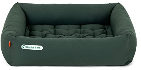 Doctor Bark Hundebett Orthopädisch - Waschbar bis 95°C, Geruchsfrei & Hygienisch - Kuscheliger Hundekorb Mittelgroße Hunde mit Hundematratze (M - 80x70 cm, Grün)