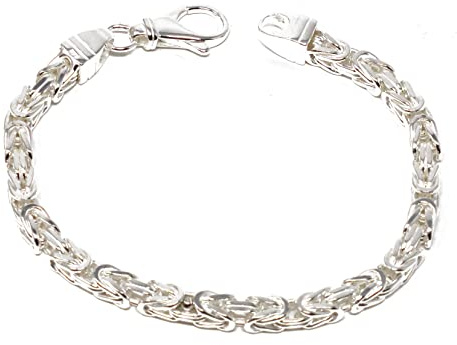 Original italienisches Byzantiner Königsarmband 925 Silber 5 mm breit Länge wählbar Silberarmband Armband Damen Herren Schmuck ab Fabrik tendenze Italy