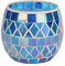 Mosaik Glas Kerzenhalter Lila Blau Teelichthalter Brenner Romantische Kerzenhalter für Zuhause, Tisch, Party, Hochzeits Deko