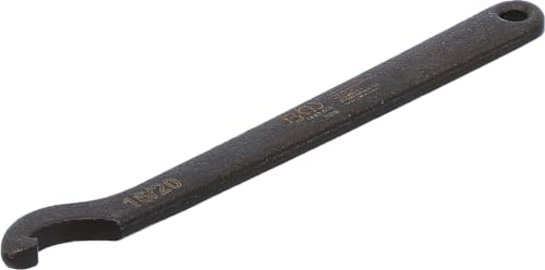 BGS 73210 | Hakenschlüssel mit Nase | 16-20 mm | geeignet für Nutmuttern DIN 1804 und Wälzlager-Nutmuttern DIN 981 | Chrom-Vanadium-Stahl | phosphatiert | Aufhängeloch
