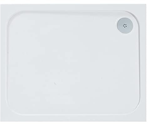 Go Bathrooms Anti Slip White Rectangle Shower Tray 900 x 800mm Non-Slip Shower Enclosure Cubicle Low Profile Shower Tray