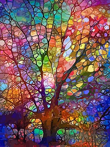 Qianbaiuk Diamond Art Kits Adults-Tree of Life Diamond Painting Kit,Diamond Painting Tree for Home Wall Decor (12x16inch)