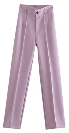 Dninmim Blazer vintage à double boutonnage avec col cranté pour femme, Lilas Pant, L