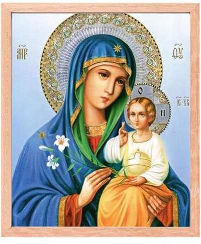 MISHBAY Diamond Painting Religion - 30x40cm Diamond Painting Erwachsene mit Rahmen - Diamant Painting Bilder Mutter Gottes - DIY 5D Satz Wand Dekor Diamantstickerei