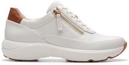 Clarks Women's 261766504 Sneaker, Off White Lea, 6.5 UK