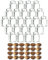 gouveo 24er Set Gewürzgläser 150 ml eckig mit Holzdeckel Akazie - Kleine Korkengläser mit Holz-Korken - Leere Vorratsgläser für Kräuter, Gewürze - Kleine Glasdose für Büro