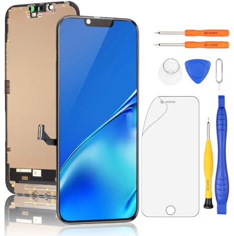 Yodoit Display für Phone 14 LCD Display Bildschirm Vormontiert Schwarz Glas Ersatz mit Reparaturset 6,1 Zoll 3D Touch Digitizer mit Reparaturwerkzeug Kit