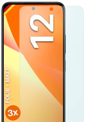moex FlexProtect matte Schutzfolie für Redmi 12 Displayschutz Folie matt gegen Reflexionen, Anti Reflex Handyfolie mit Sonnenschutz, Kompatibel mit jeder Handyhülle, 3 Stück