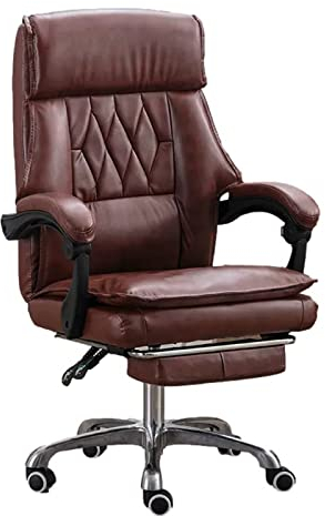 UsmAsk Executive-Bürostuhl mit Verstellbarer Rückenlehne, hoher Rückenlehne, Verstellbarer Höhe und Neigungswinkel, mit gepolsterten Armlehnen und einziehbarer Fußstütze, Grau (Bernstein)