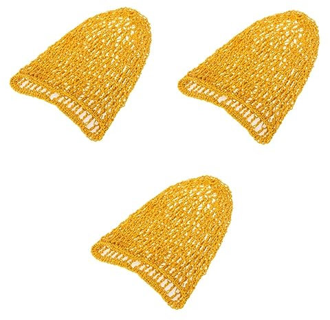 POPETPOP 3stücke Haarnetz Bänder Snood Haarkappe Aus Rayon Für Schlaf Atmungsaktiv Und Dehnbar Elastischer Bund Bequem Für Damen Für Haarschutz Bei Nacht Gelb