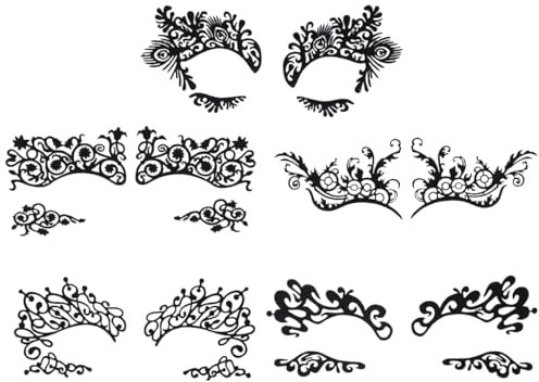 DOITOOL 5 Pairs Lace Eye Stickers Kids Halloween Eye Eye Lace Stickers Eye Decals Makeup Nail Sticker Eyeliner Decals Child Blindfold The Face Paper Cut