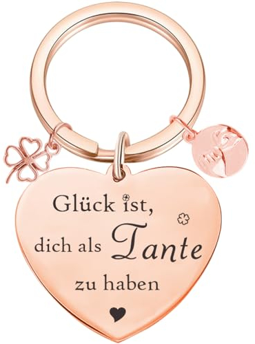 Tante Geschenk Beste Tante der Welt Schlüsselanhänger Best Tante Ever Schmuck Geburtstag Geschenk Von Nichte zur Tante, Rosegold