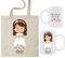 ELISA BOTELLA Pack taza comunion + bolsa de tela, kit regalo comunion bolsa de tela con taza mi primera comunion (Pack PERSONALIZADO)