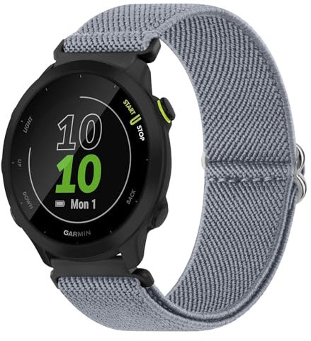 Cinturino Elastico Compatibile con Garmin Forerunner 55/645/245, Morbido Nylon 20 mm