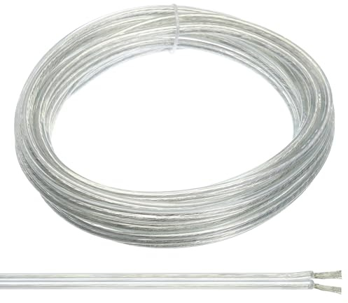PATIKIL 15ft 18/2 PVC-ummanteltes Kabel 300V SPT-2 Lampenkabel klar | isoliert, hitzebeständig, flexibel, für LED-Lampen Audiokabel Lautsprecher, UL-gelistet