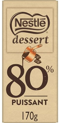 Nestlé Dessert - Chocolat Noir 80% à Pâtisser - Tablette de 170g