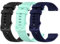 OcioDual Pack de 3 bracelets de montre Silicone, 20mm, Bleu foncé/Noir/Turquoise