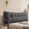 Flachs Rückenkissen Bett, Ergonomisch Keilkissen für Nacken, Schulter, Rücken- und Lendenwirbelstütze, Abnehmbarer & waschbarer Bezug, Lesekissen Rückenlehne zum Lesen, Fernsehen,Dark gray,100CM
