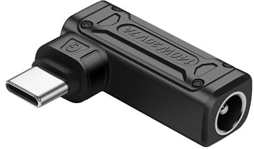 SinLoon Adaptador de carga de alimentación PD DC5521 a tipo C de 140 W CC de 5,5 mm x 2,1 mm, entrada hembra a conector USB C macho con chip de identificación automática PD, para portátil (DC5521 M)