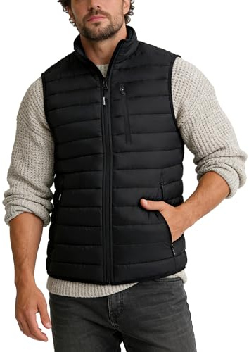 Outdoor Ventures Herren Packbare Steppweste Outdoor Übergangswesten | Wasserabweisend, 5 Taschen, Gefütterte Hybrid, Nylon, Warm, Leicht, Winddicht, Durchgehender Reißverschluss, Wandern Reisen