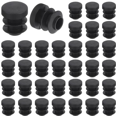 QUARKZMAN 36 Pcs Bouchon en Plastique Rond, Bouchons d'Extrémité de Tube Noirs, 12mm(0.47 Pouce) pour Pieds de Meubles, Protection de Glissement pour Chaise, Canapé, Table, Étagère