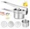 Purée de Pommes de Terre Ricer, Presse Puree Manuel en Acier Inoxydable, Professionnel Presse Purée, Presse Purée Manuel à Pommes de Terre, avec 3 Disques Interchangeables, pour Légumes, Fruits
