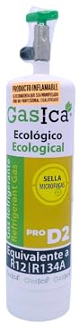 Hop Parts Gas Organico Ecologico Alternativo R134a y R12 Gasica Monodosis de 420g (Equivalente a 900g) para Aire Acondicionado - Uso Profesional NO Incluye Manguera DE Carga