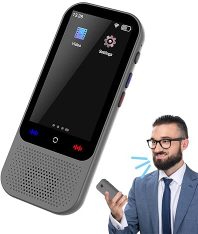 Traducteur vocal hors ligne, traducteur de langue bidirectionnel | Traducteur hors ligne instantané bidirectionnel en temps réel - Traducteur de langue portable avec écran tactile couleur pour