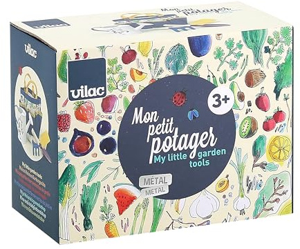 Gartenset Mein Kleiner Gemüsegarten 5 Teile aus Holz Kinder ab 3 Jahren | Miniaturwerkzeuge für kleine Hände -Einführung in die Gartenarbeit -regt die Feinmotorik an -tolle Geschenkidee heute