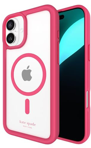 Kate Spade New York iPhone 16 Plus case - Compatible with MagSafe - Designer Phone Case - Pom Pom Pink