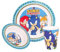 Sonic The Hedgehog Juego de platos y cuencos para niños con taza, juegos de cena duraderos para niños, vajilla reutilizable para niños pequeños con colas y nudillos sónicos.