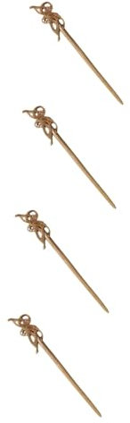 Healeved 4piezas Horquilla De Madera Diseño De Accesorio Vintage Para Pelo Pinza Decorativa Para Estilos Clásicos y Tradicionales