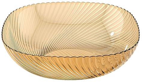 Tomotato 23.5×7cm Obstschale, Große Kapazität Kunststoff Servierschalen, Obsthalter Schüssel Snack Süßigkeiten Aufbewahrung für Zuhause, Party, Küche (Bernstein)