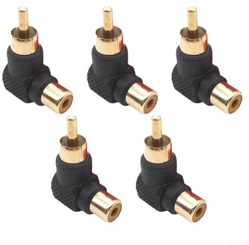 Lot de 5 adaptateurs coudés RCA élégants et pratiques pour améliorer l'interaction des appareils