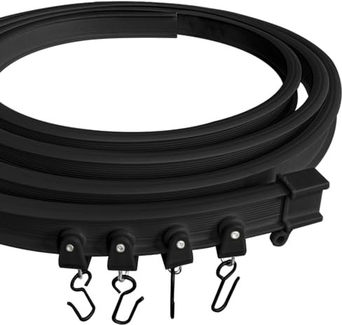 Riel de cortina de techo flexible de 1 m, riel de cortina curvado con ruedas silenciosas, ideal para ventanas de ducha, separadores de habitaciones de autocaravanas, privacidad y decoración del hogar,