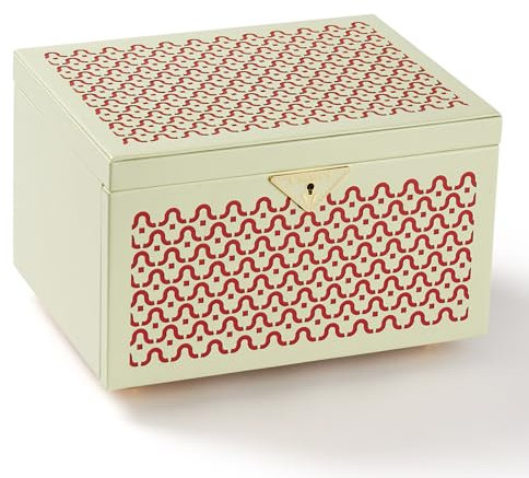 Vee Schmuckkästchen,Schmuckaufbewahrungsbox, Hochwertige Massivholz Schmuckbox,Geschenkidee (Grün)