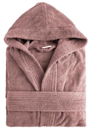 NELLA BIAGINI Bademantel mit Kapuze, Bademantel für Damen und Herren, Saunabademantel aus Baumwollfrottee, 420 g/m², weich, saugfähig, strapazierfähig, Modell: Minerva