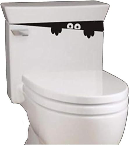 3D Monster Toilet Lid Sticker, Removable Bathroom Wall Decal, Black, Funny Toilet Seat Decoration