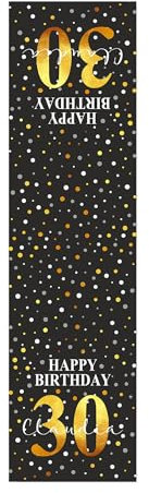 Herz & Heim® Personalisierbarer Tischläufer zum Geburtstag mit Name & Alter – 2 Größen & Farben – Festliche Deko für den Ehrentag (Schwarz, 40 cm x 150 cm (B/L))