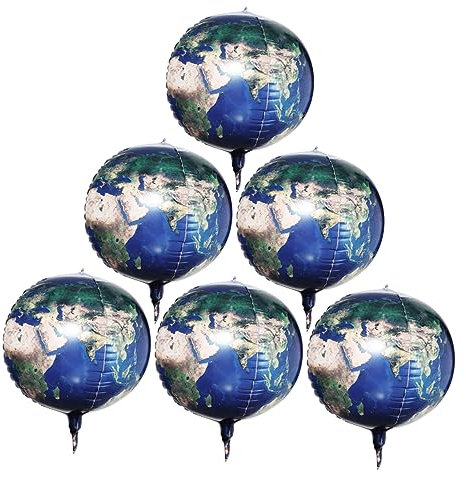 TOYANDONA 6stücke Erdball Aluminium Folienballons Kreative Party-dekoration Für Kindergeburtstag Wissenschafts-events Und Planetarium Feierlichkeiten