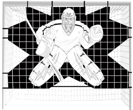 Hockeynetz-Torwartziel, Streethockey-Torwart-Schießziel, Eishockey- und Streethockey-Torwartnetz-Zielscheibe, Shooter-Trainer, Hockeytor-Übungszielscheibe – dick und reißfest, Hockey-Torwartzielscheib