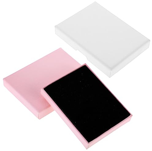 2 Stück Schmuck Box Schmuck Geschenkbox Armband Halskette Geschenkbox Schmuckkasten Kleine Schmuckschatulle Schmucks Organizers Schmuckverpackungen für Valentinstag Weihnachten Hochzeitsgeschenken