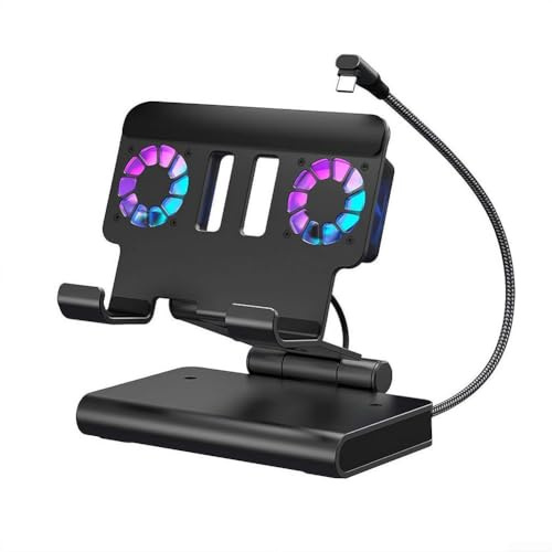 GLFLOW Station de refroidissement pour Nintendo Switch 2 avec double ventilateur, 4K 144 Hz -HDMI, support en alliage d'aluminium