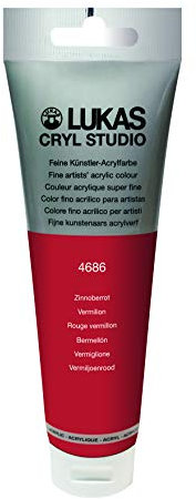 Lukas Cryl Studio 125 ml, Acrylfarbe in Premium-Qualität, Zinnoberrot