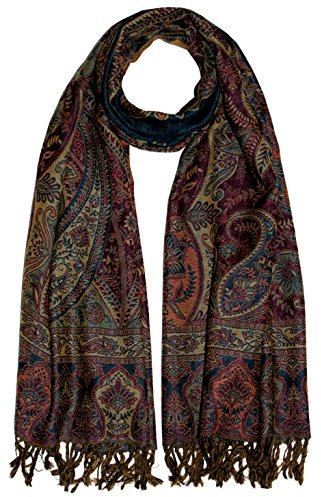Lorenzo Cana Herren Schal Schaltuch aus weicher Wolle Paisley Muster bunt mehrfarbig 70 cm x 190 cm Wollschal Wolltuch Umschlagtuch 7819711
